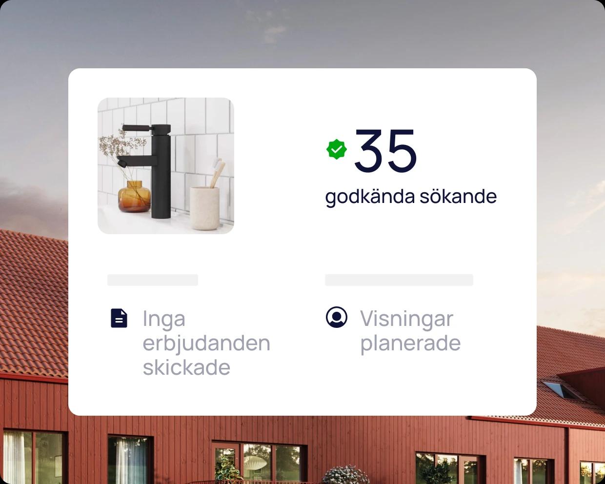 Illustration som visar att med funktionen Chanskoll kan du som sökande se hur många andra godkända sökande annonsen har, samt var i uthyrningsprocessen den befinner sig
