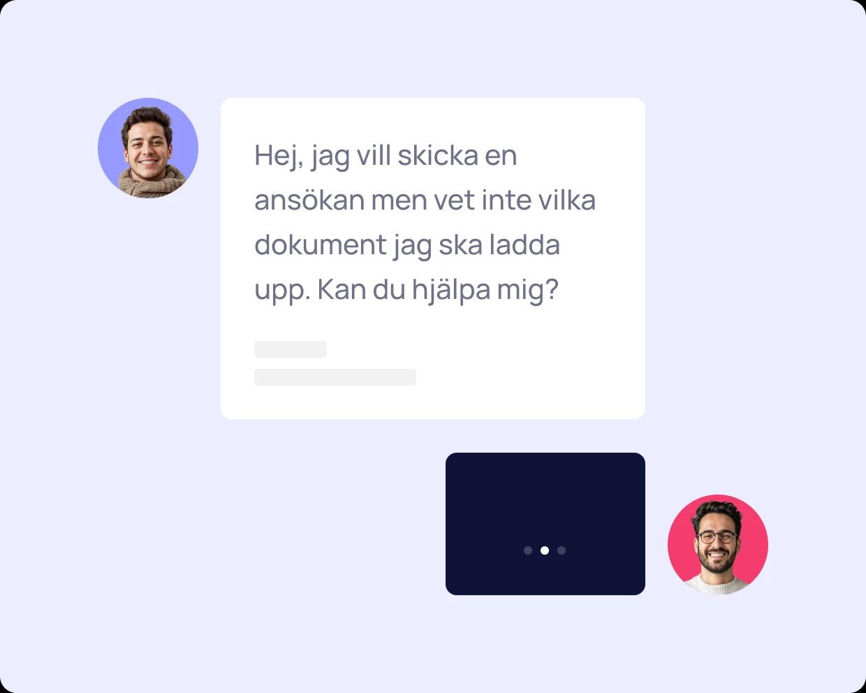 Illustration av en kundtjänstkonversation.